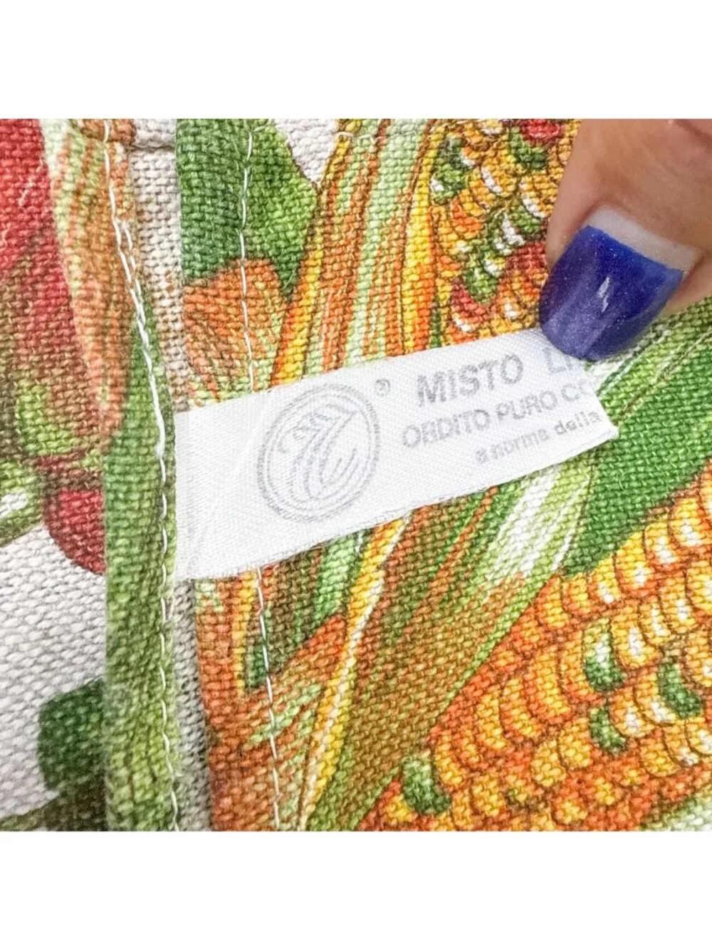 Misto Lino Italy Linen Fruits Fruit Orchard Jardin Kitchen Tea Towels set of 4